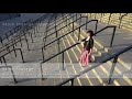 Beautiful Woman In Red Skirt Is Running Downstairs