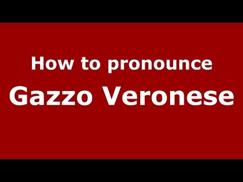 How to pronounce Gazzo Veronese (Italian/Italy) - PronounceNames.com