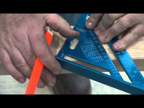 Marking an angle cut with a speed square