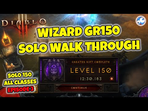 Solo GR150 Wizard Clear Walkthrough & Tips - Diablo 3 Road to 150 all 7 classes Episode 3 Season 28