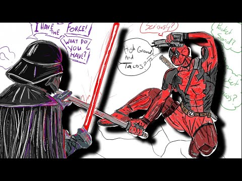 Darth Vader vs Deadpool Drawing Comes to Life!