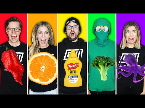 Eating Only One Color Food For 24 Hours Challenge - Game Master Network