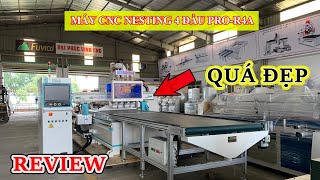 Giới thiệu máy cnc nesting 4 đầu PRO-R4A | Chi tiết kích thước, chức năng và linh kiện sử dụng