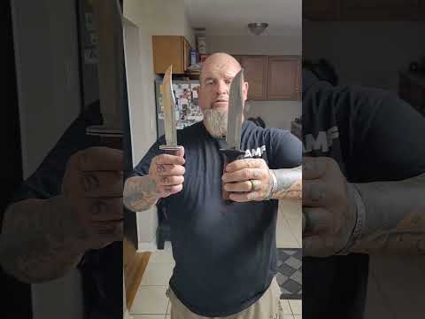 KaBar Dogs Head Utility Knife Review with Cutting Cheese and Batoning.