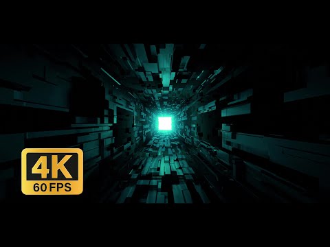 Black sci fi space tunnel