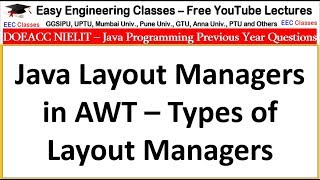 Java Layout Managers in AWT – Types of Layout Managers - DOEACC NIELIT , Interview Tips