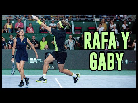Rafa Nadal y Gaby Sabatini jugando juntos en Argentina.