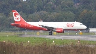preview picture of video 'Airbus A320 Fly Niki short Landing at Airport Bern-Belp'