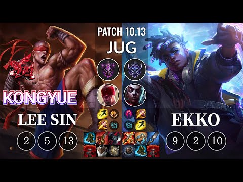 ahq Kongyue Lee Sin vs Ekko Jungle - KR Patch 10.13