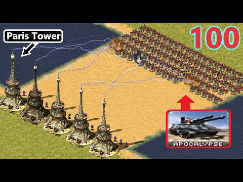 5 Paris Towers vs 100 Apocalypse - Red Alert 2