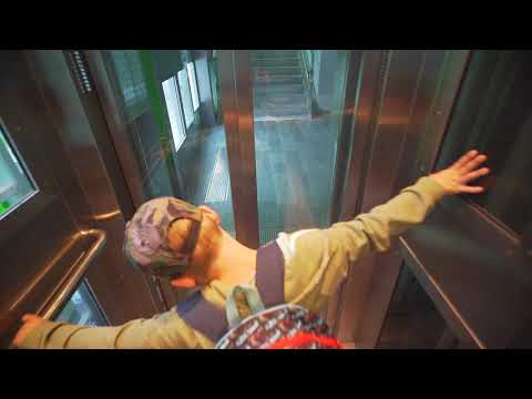 Sweden, Stockholm, Älvsjö train station, 1X escalator, 1X elevator - going to street level