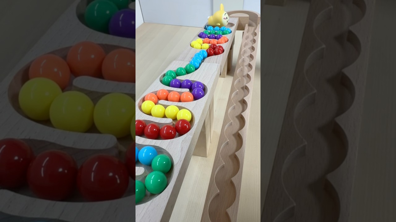 Marble Run ASMR ☆ HABA Wave Slope & One meter Wave Ramp,Tin Truck #shorts #marblerun #asmr