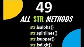 49 String Methods | Python Tutorial for Beginners | All Types of Methods