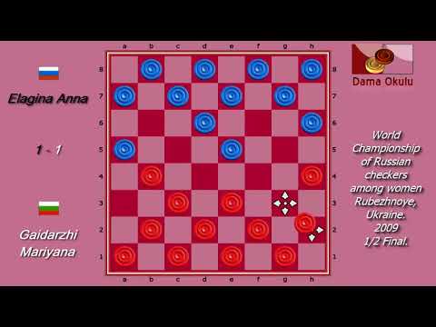 Elagina Anna (RUS) - Gaidarzhi Mariyana (BGR). World Draughts-64_women. Semifinal.