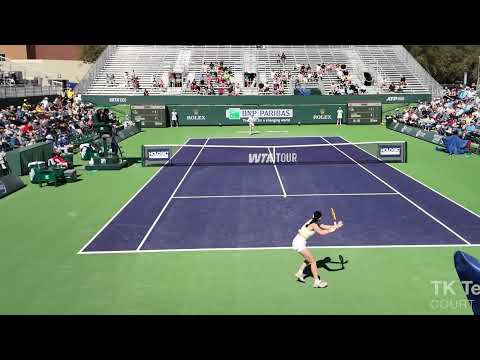 Eva Lys vs Sasnovich Indian Wells 2025 Court Level View [4K 60FPS]