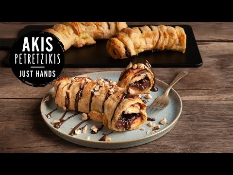 Banana and Chocolate Puff Pastry Rolls | Akis Petretzikis