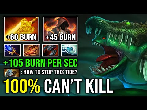 100% UNKILLABLE RAID BOSS First Item Radiance +105 Flame Cloak Burn Per Second 1v5 Tidehunter Dota 2
