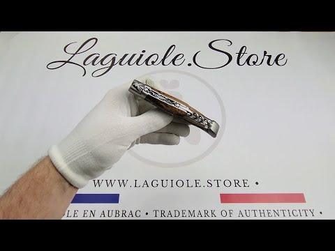 Laguiole Knife with Corkscrew Double Plates - Vine Stock Handle