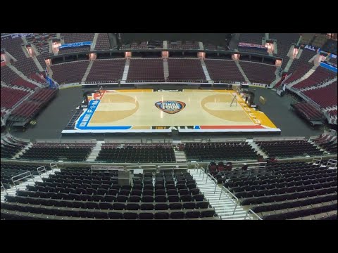 Time-lapse of NCAA Women's Final Four court installed at Rocket Mortgage FieldHouse in Cleveland