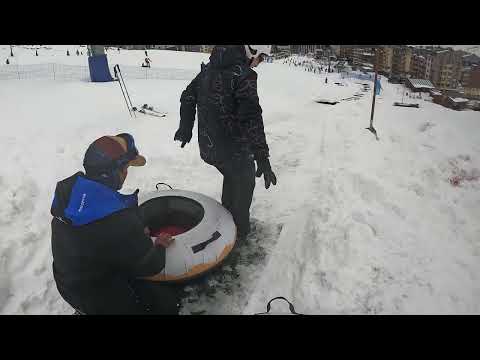 The new snow tubing (or snowtubbing) in Pas de la Casa, Andorra. Such fun and none stop laughing!