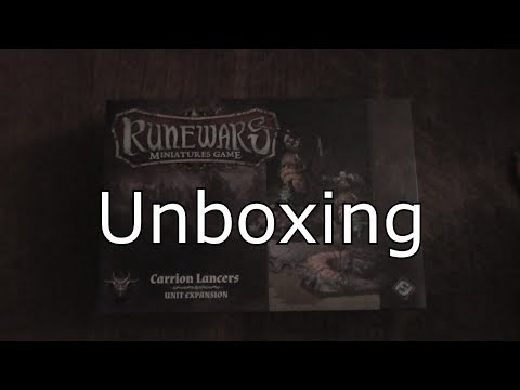 An unboxing Runewars Miniatures Game Carrion Lancers Unit Expansion Pack
