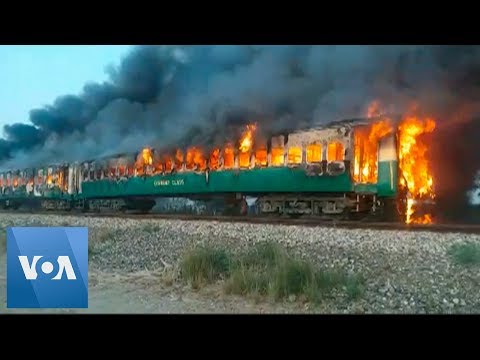 Flames Engulf Pakistan Passenger Train in Deadly Blaze