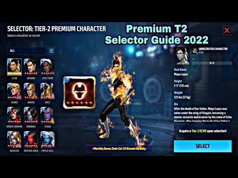Premium T2 Selector Guide 2022 - Marvel Future Fight