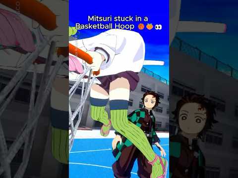 Mitsuri Stuck in a Basketball Hoop 🏀🤣#mitsurikanroji  #tanjirokamado  #demonslayer #Anime #vrchat