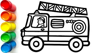 How to Draw a Fire Truck | Step by Step