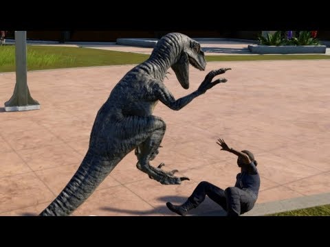 Jurassic World Evolution - Blue & Indoraptor Breakout & Fight! (1080p 60FPS)