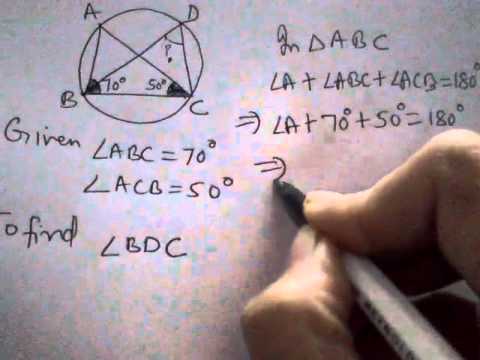 Angle ABC= 70 degrees, angle ACB = 50 degrees. Find angle BDC.