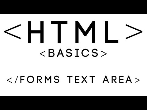 HTML Basics Tutorial 15 Forms Text Area