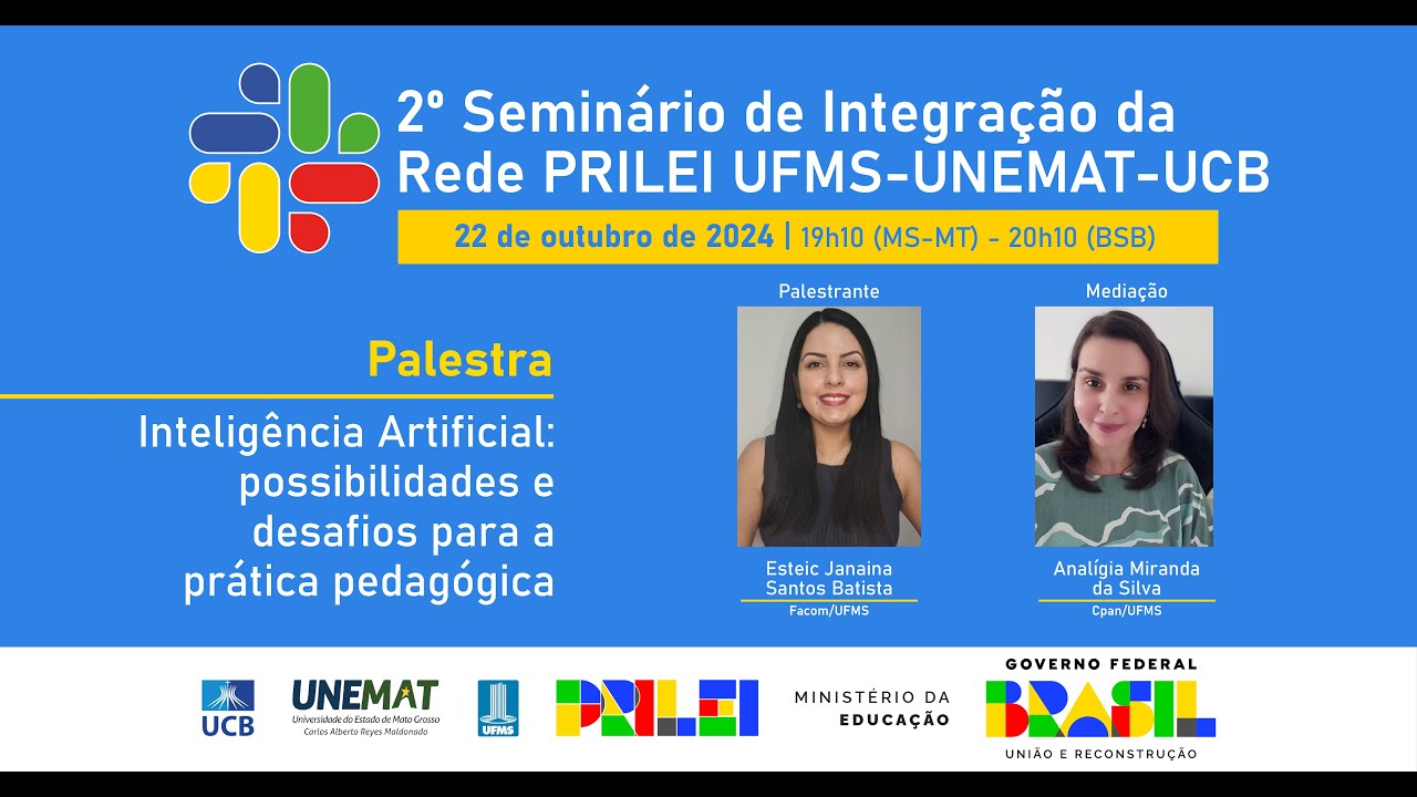 [2° Seminário PRILEI] Inteligência Artificial: possibilidades e desafios para a prática pedagógica