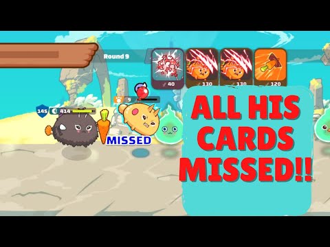 4 of his cards missed! How? Can someone explain? | TRIPLE CUTE BUNNY + BUG SIGNAL | Axie infinity