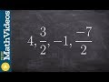 Given the first four terms of an arithmetic sequence find the rule