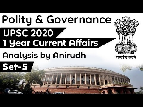 Polity & Governance Current Affairs of 1 year 2019-20 Set 5 in Hindi by Anirudh #UPSC2020