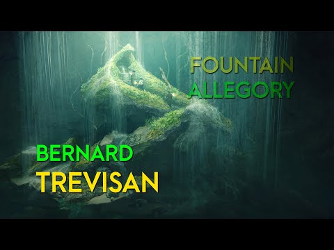 The Fountain Allegory by Bernard Trevisan 1600 - Alchemical Allegory Golden Book fell from his hands