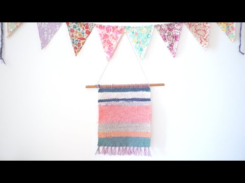 Weaving DIY + simple Wall Hanging with a Homemade Loomㅣmadebyaya