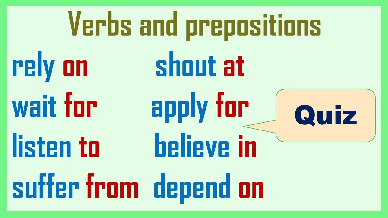 English Verbs and prepositions Quiz