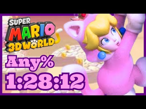 Super Mario 3D World (Switch) Any% Speedrun in 1:28:12 (SUB-1:30!)