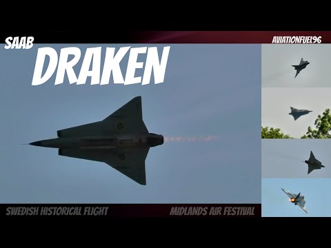 SAAB J-35 DRAKEN 'SEDXR' (SWEDISH HISTORIC FLIGHT) RARE UK APPEARANCE-MIDLANDS AIR FESTIVAL 2023