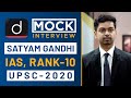 Satyam Gandhi Rank 10 IAS UPSC 2020 Mock Interview I Drishti IAS English