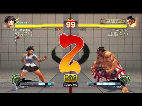FAXgimoto [Makoto] vs. yayayaya8888 [E. Honda] | SSF4 Arcade Edition