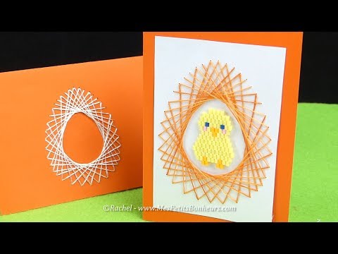 DIY - Carte OEUF de PÂQUES à broder en fils tendus