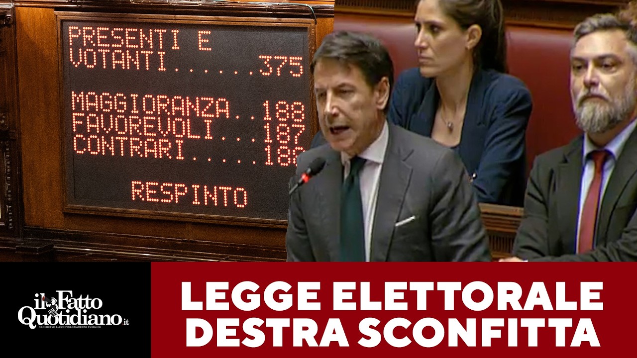 Legge elettorale, Conte: "Siete andati sotto, avete sfiduciato Meloni. Ora andate a casa"