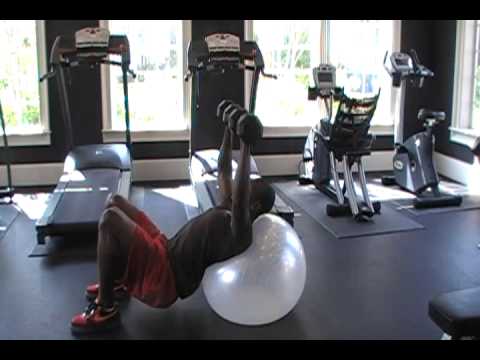 Incline Dumbbell Press w/ Stability Ball