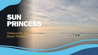 Sun Princess Cruise Ship Departs Rome at Sunset | Timelapse from Civitavecchia Port
