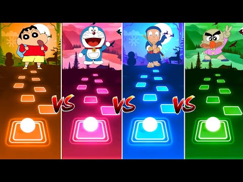 Shinchan vs Doraemon vs Ninja Hattori vs Hagemaru - Tiles Hop EDM Rush