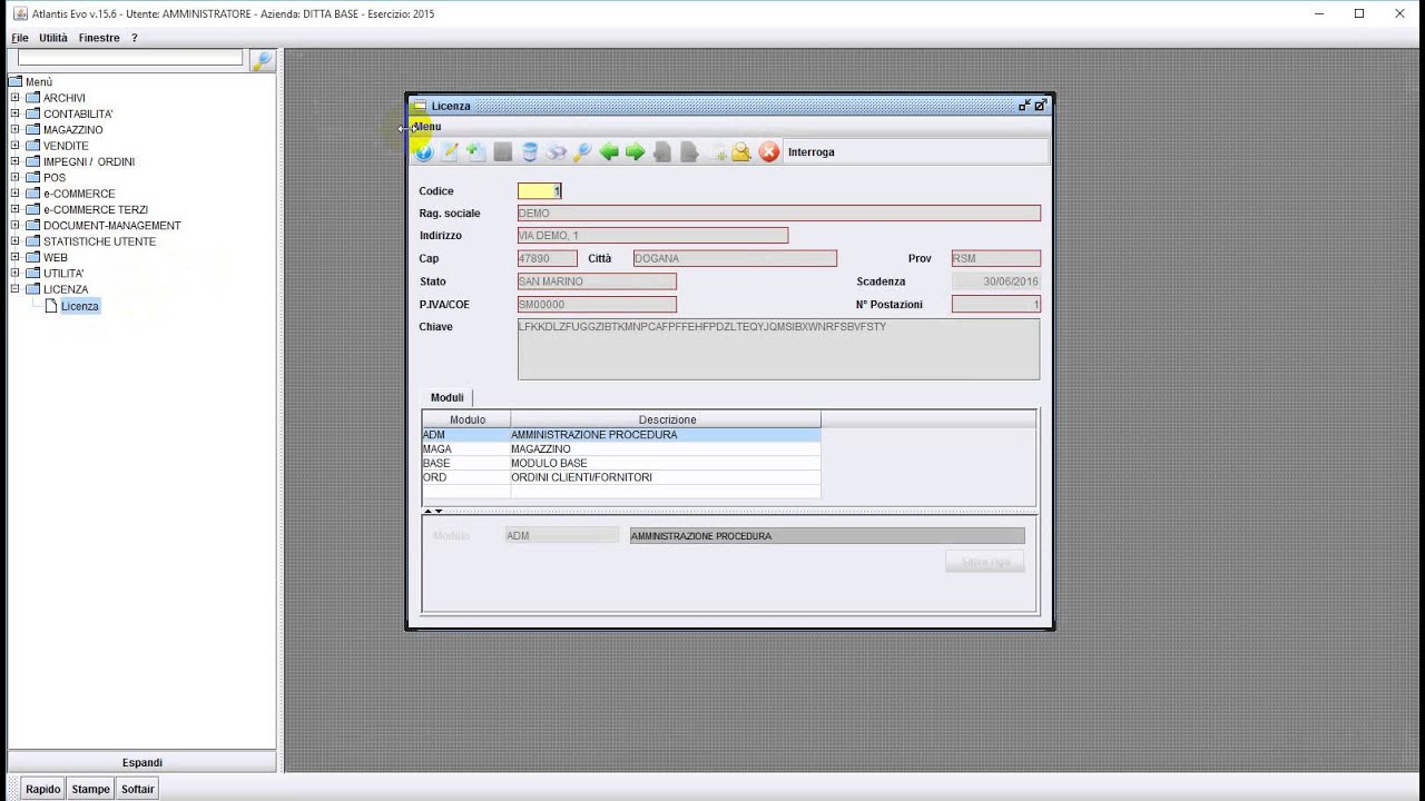 Come caricare il file di licenza – video tutorial Atlantis Evo