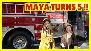 HAPPY BIRTHDAY TO MAYA !!! 🚒 Fire Truck + Bounce House PARTY !!!